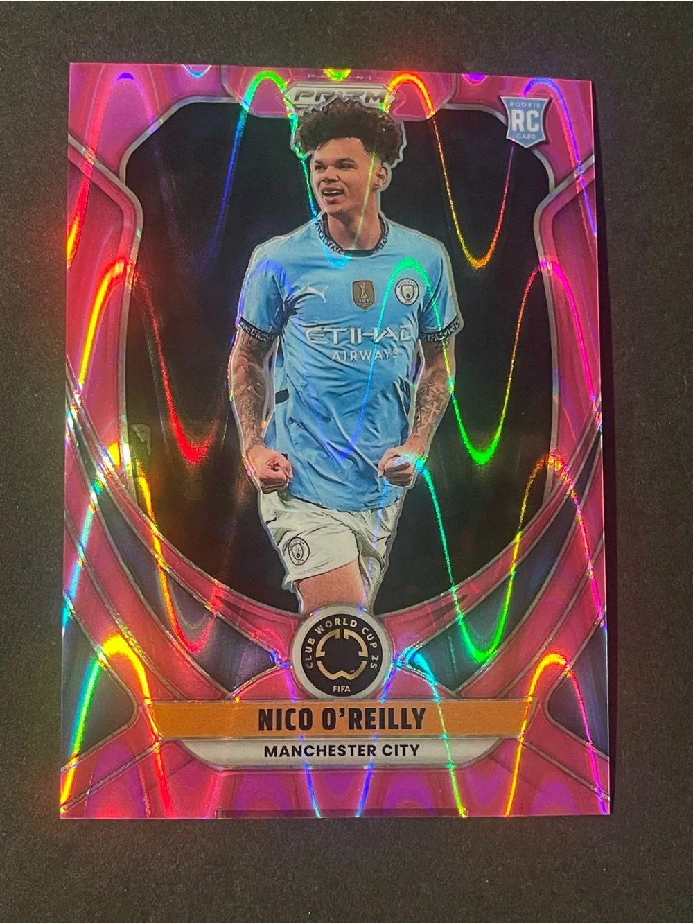 Pink Raywave 2025 Club World Cup Nico O'Reilly Man City Rookie Card 020/299